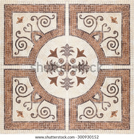 Decorative ceramic tiles patterns texture background In the park public