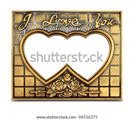 The  love frame on the white background