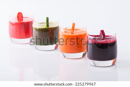 Vegetable juice (carrot, beet, cucumber, tomato).
