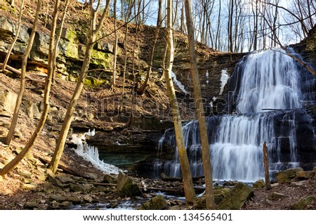 Beautiful waterfall near Hamilton, Ontario, Canada