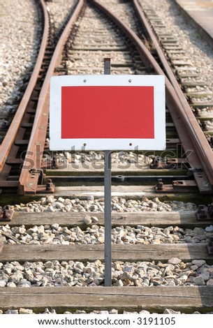 End of railway track- empty sign for your text