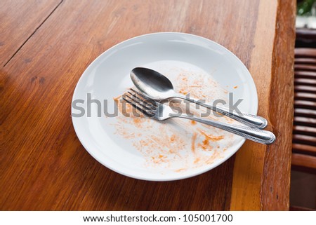 Empty dish after food on the table