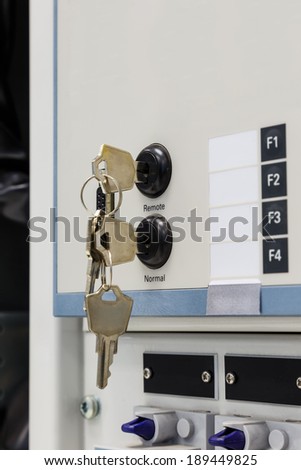 Key switch for electrical control panel board