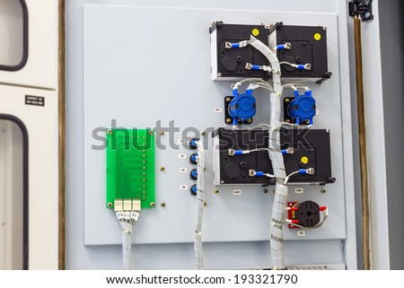 Wiring of electric switch and board on metal panel