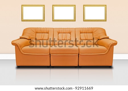Orange modern sofa  for office, home or hotel