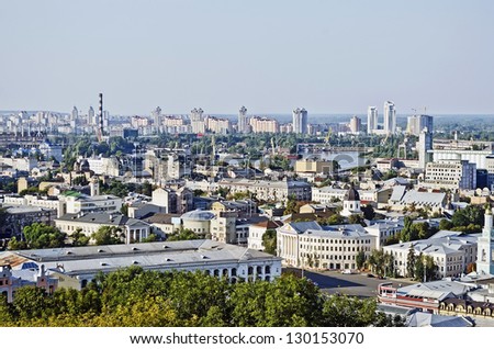 Panorama of Kiev, Ukraine, in the summer