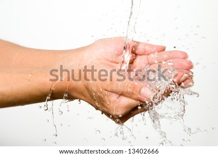 Water in palms of hands