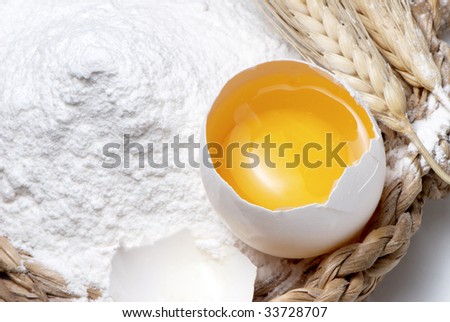 Eggs and flour. Macro