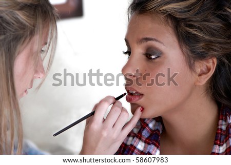 make-up session latin girl