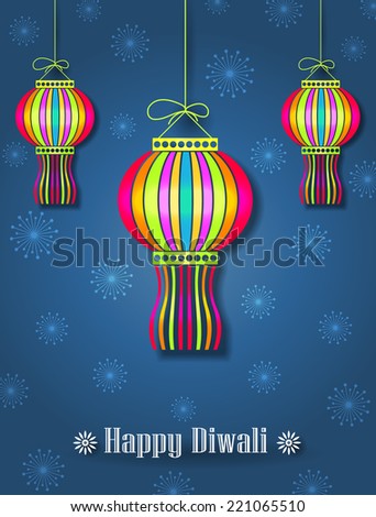 Hanging Colorful Diwali Lamps Kandils Diwali Festival Background Hanging Colorful Diwali Lamps Kandils Diwali Festival Background