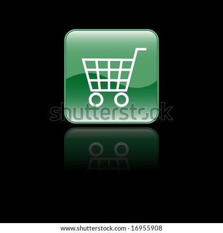 shopping cart icon. Glossy Shopping Cart Icon