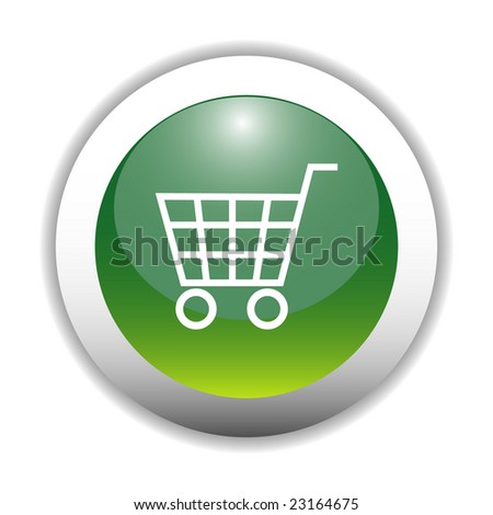 shopping cart icon. Green Shopping Cart Icon