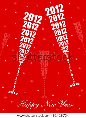  Logo Design 2012 on New Year 2012 Celebration   Stylish Wine Glass Toasting Design  Eps10