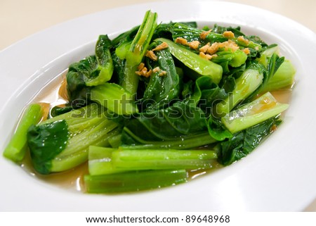 Stir Fried Vegetables on a White Plate Single Serving