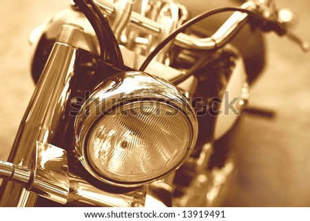 The motorcycle on the photograph old-style.