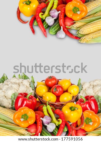 Healthy Organic Raw Vegetables. Food ingredient. Art Design Background