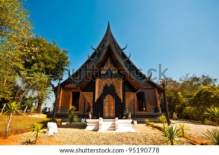 Lanna ancient architecture Traditional northern Thai style architecture with unique beauty.