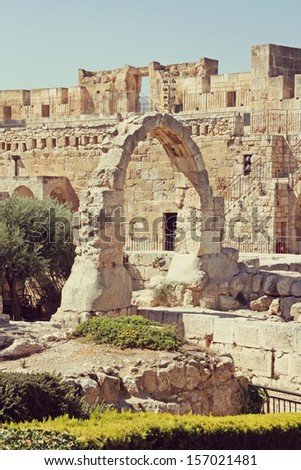 City of the king David in Jerusalem with the tower of David in the background. Israel.