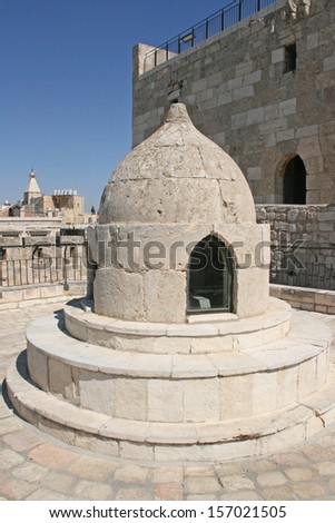 City of the king David in Jerusalem with the tower of David in the background. Israel.