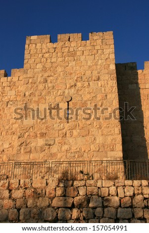 City wall of Old Jerusalem - Western wall, Jerusalem, Israel.
