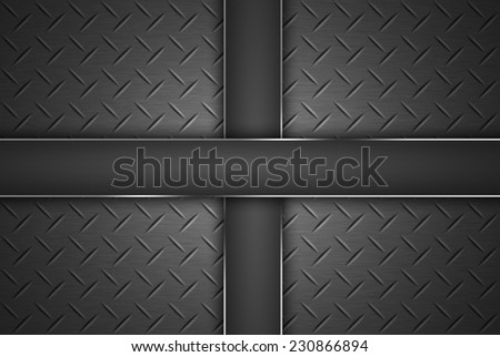 Metal grid with blank banner