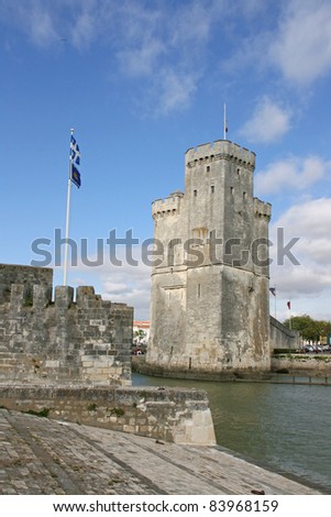 Walled tower Saint Nicolas (tour Saint Nicolas) at La Rochelle in France, region Charente Poitou
