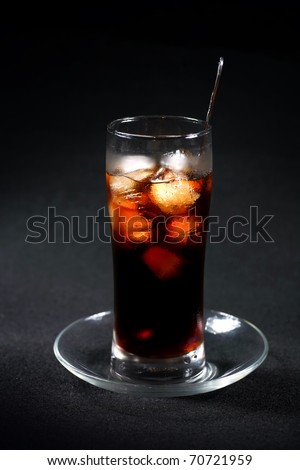 Full view of ice glass of coffee (traditional coffee in Vietnam)
