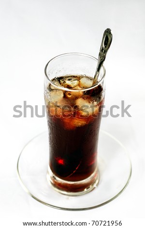 Full view of ice glass of coffee (traditional coffee in Vietnam)