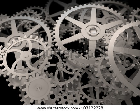Cog and gear wheels - industrial background image