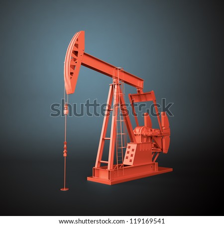 Red oil pump -.oil and gas industry.