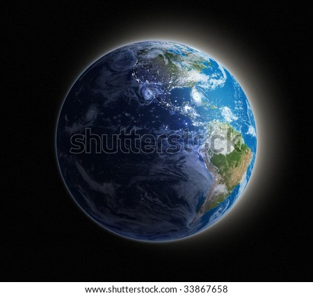 the world from space at night. stock photo : Night view of