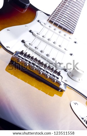 Electric Guitar headstock isolated on white/Electric Guitar headstock