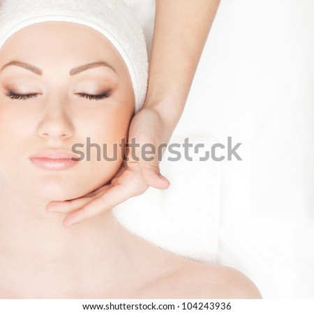 Young beautiful lady getting spa treatment