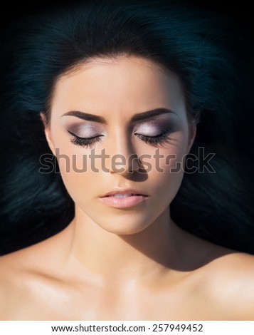 Spa portrait of young and beautiful girl. Complexion and hairstyle concept.