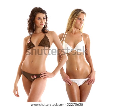 stock photo Sexy girls isolated on white