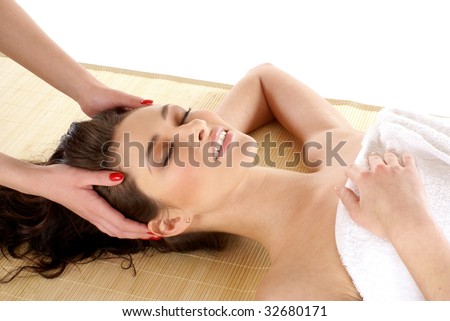 Attractive lady getting spa treatment