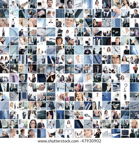 Business collage made of 225 business pictures