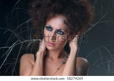 bizarre portrait of young sexy lady