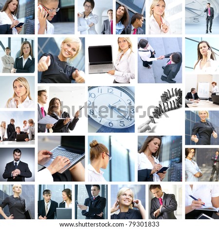 Great collage made of many different images about business style of life