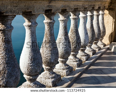 Columns with shadows deep perspective