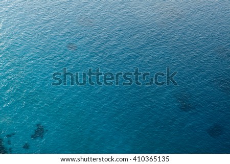 Blue water sea background. View from above.