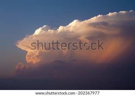 clouds in the sunset sky above the ocean
