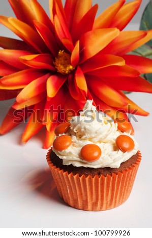 Orange cupcake for Queensday or Dutch football fans