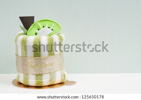Thank you lemon pie cupcake towel give away for wedding