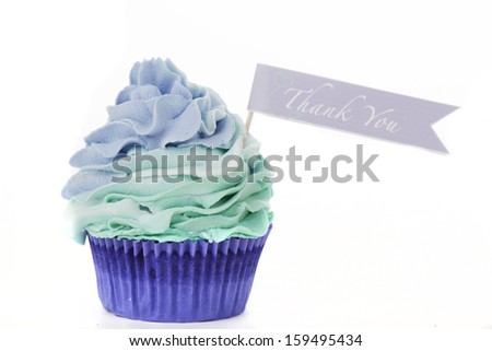 Thank you cupcake isolated on a white background