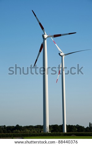 two wind mills in the Netherlands