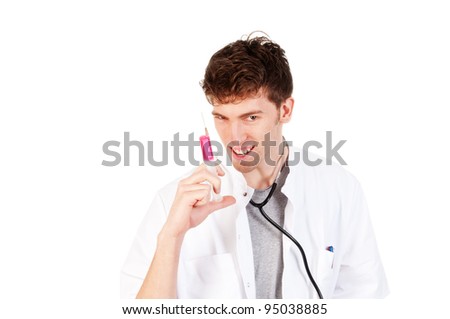 Crazy Doctor With Injection Needle Stock Photo Shutterstock