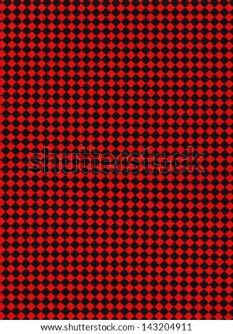 Red and black checkered textile background.