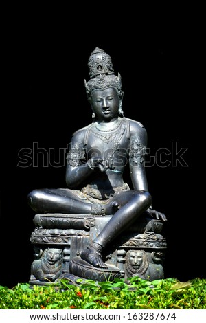 The Bodhisattva statue metal. In place of Dharma.