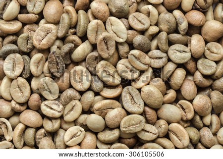Raw coffee beans are not roasted.